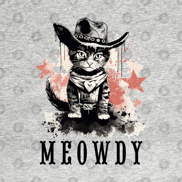 Funny Cat Cowboy Cowgirl Meow Howdy Meowdy by KsuAnn